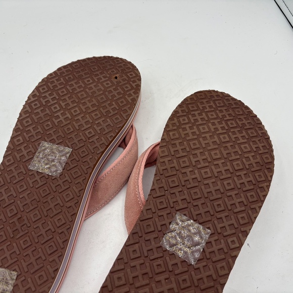 Tory Burch 70s Style Platform Flip Flops Sandals Sz 13 Pink Blush Suede - Picture 11 of 11